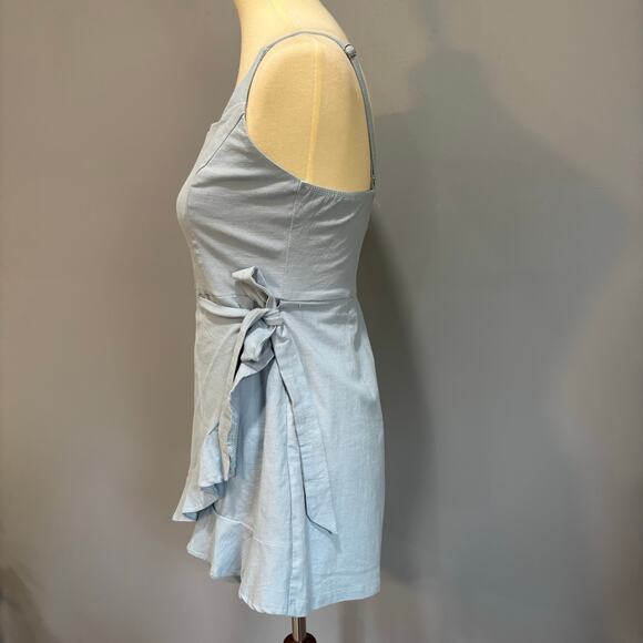 Princess Polly Cottage Hill mini dress, light blue mini skort romper, Size 8 - Picture 4 of 10